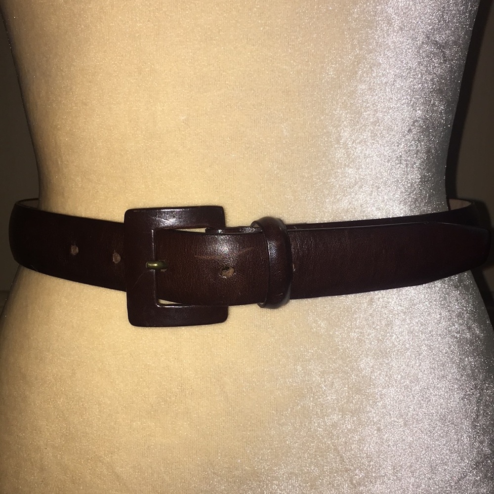 Brown Italian leather belt 34